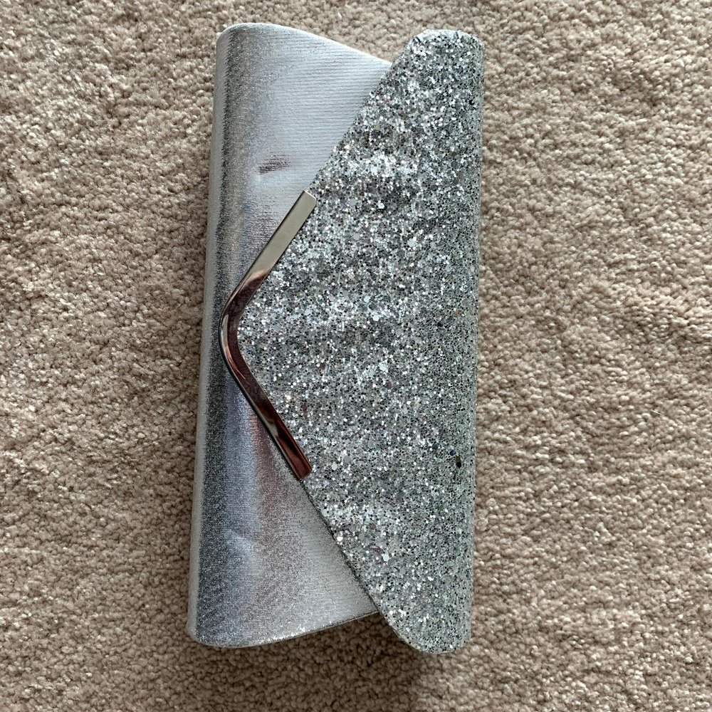 Silver Sparkle Clutch/Shoulder Bag